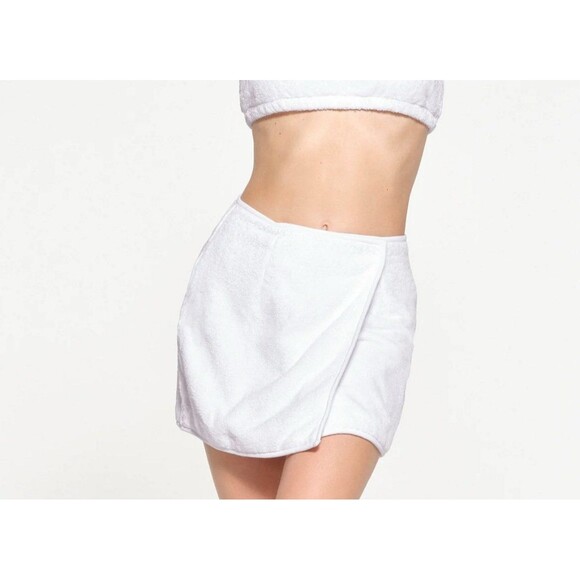 Skims TERRY COVER UP MINI WRAP SKIRT - Picture 2 of 5